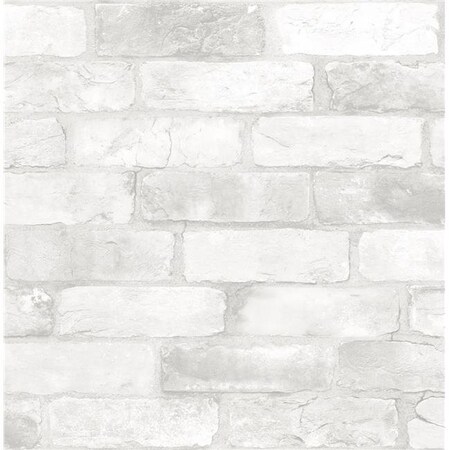 Nuwallpaper NuWallpaper NU2218 Loft White Brick Peel & Stick Wallpaper NU2218
